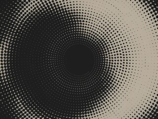 Wall Mural - A black and white circular design with dots in the middle, AI