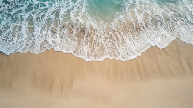 photo of the beach. sand and water, top view.