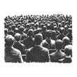 © NikahGeh - crowd audience with engraving style black color only