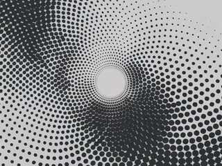 Wall Mural - A black and white image of a spiral with dots, AI