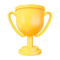 3d realistic yellow trophy cup. Stock vector illustration on isolated background.	
