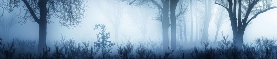 Wall Mural - blue foggy mist background wide banner