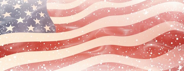 Poster - A background of red, white and blue with an American flag pattern USA Day Generative AI