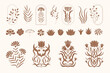 © ONYXprj - Floral badges. Abstract decorative botanical illustrations floral symbols in minimalistic style recent vector nature objects for logo designs