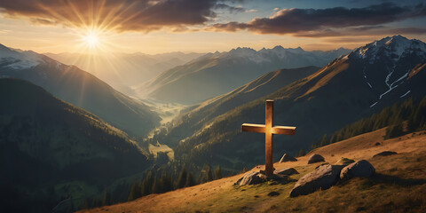 Christian cross Christianity sunrise background faith