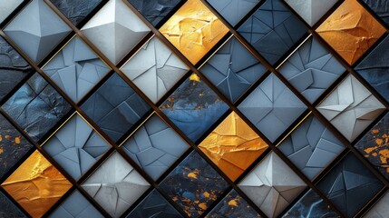 Wall Mural - Golden luxury modern design. Abstract geometry, art deco line pattern background, mosaic. Suitable for wedding invitations, covers, VIP cards, prints, posters and wallpapers.