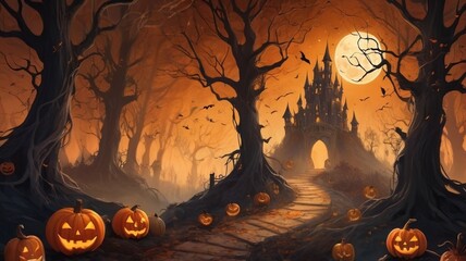 halloween background with pumpkin