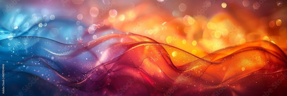 Vibrant and dynamic abstract fluid neon waves blending in dark ...