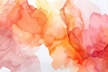 Abstract Watercolor orange and pink background with white space for text