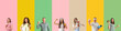 © Pixel-Shot - Group of people with healthy smoothie on color background