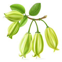 Wall Mural - Averrhoa bilimbi isolated white background