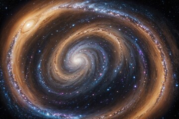 Wall Mural - Spiral Galaxy Art in Blue Night Sky