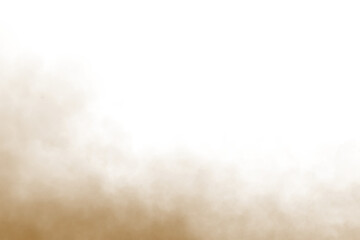 Dust and sand clouds on transparent background. Realistic dust clouds. Brown crumbly ground smoke effect, environmental pollution. Vector design element
