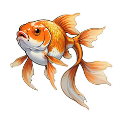 goldfish isolated on transparent background