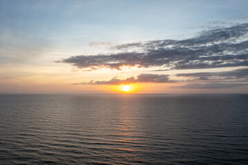 Wall Mural - Aerial View of the Atlantic Ocean Sunrise at the Cape Hatteras National Seashore in the Outer Banks North Carolina