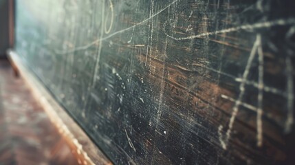 A close-up on a worn blackboard, hinting at years of academic history