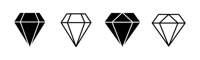 Wall Mural - Diamond icon set. diamond gems vector icon.
