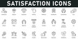© Icon Zilla - Satisfaction Icons vector illustration with thin line editable stroke contains happiness, assessment, positivity, fulfilment, gratification, contentment, trust, achieve, happy, high five, feedback