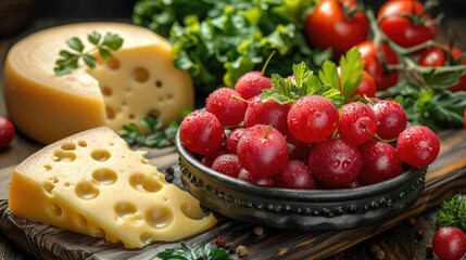 Wall Mural - types of cheese HD 8K wallpaper Stock Photographic Image  