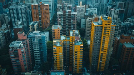  City View with Colorful Buildings
