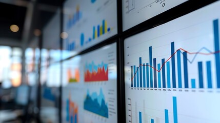 Leinwandbilder - Financial Data Displayed on Monitors