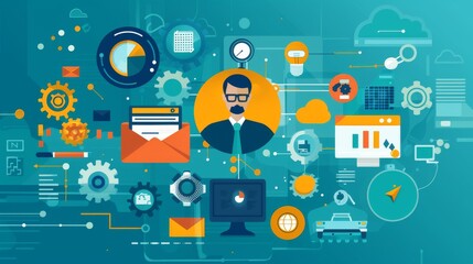 Digital Business Process Illustration