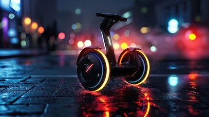 Wall Mural - Segway with neon accents, adding a futuristic vibe to personal transport