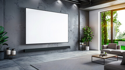 Wall Mural - Blank television mockup for branding, marketing and design placement