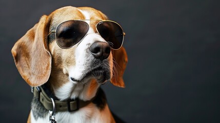 Canvas Print - Beagle Dog Wearing Sunglasses