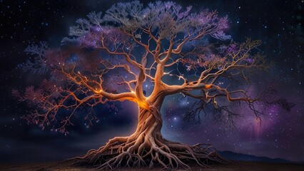 Poster - tree in the night