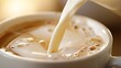 © InfiniteStudio - Rich and creamy milk pour closeup coffee bubbles macro beverage dairy froth concept
