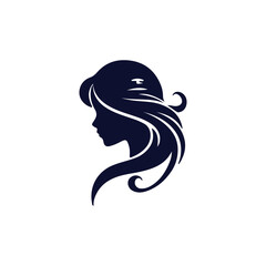 Creative Women Hairstyle vector silhouette