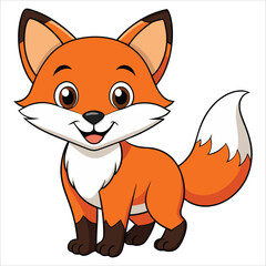 red fox cartoon illustration 