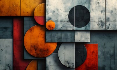Wall Mural - bold geometric shapes and patterns in contrasting colors, ideal for modern and stylish designs