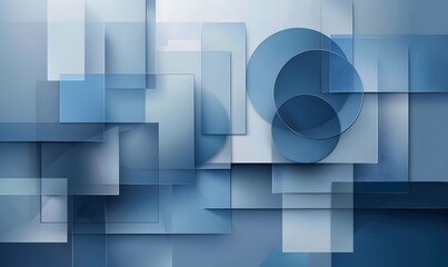 Wall Mural - clean and elegant geometric shapes in various shades of blue, ideal for modern designs