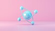 © Pro Hi-Res - Abstract blue and pink 3d atom model illustration.