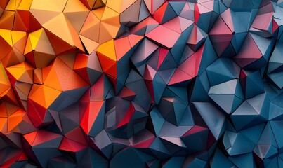 Wall Mural - dynamic and colorful polygonal patterns, great for contemporary and tech-themed visuals