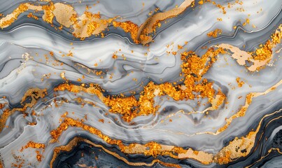 Wall Mural - Elegant marble texture with swirling gold veins, offering a sophisticated and modern backdrop