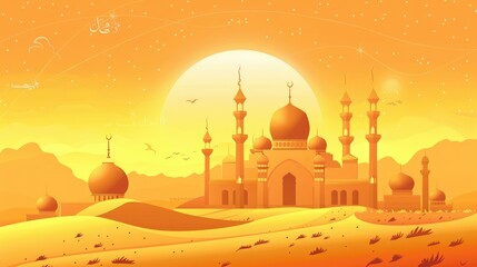 Sticker - Vector eid al adha mubarak islamic festival social media banner templat AI generated