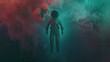 © CoreVisuals - Astronaut floating in colorful nebula, deep space exploration, surreal and ethereal atmosphere, cosmic adventure, science fiction illustration.