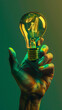 © sungedi - Light bulb in hand idea for saving money. Money management for the future. Idea saving energy and accounting finance concept, to make more money. financial business