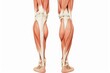 © Jeannaa - Detailed anatomical illustration of human leg muscles, showcasing muscular structure and skeletal components, ideal for medical education and reference.