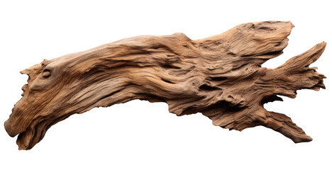 Wall Mural - piece of driftwood isolated on transparent background