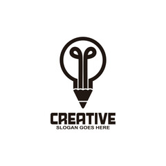 Wall Mural - Bulb lamp Creative logo vector