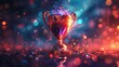 © MAY - An abstract 3D illustration of a trophy with a shimmering effect, representing the prestige of being a finalist.