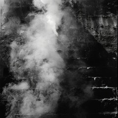 Wall Mural - The rising smoke forms an everchanging labyrinth of patterns drawing the viewer deeper into its smoky depths. Black and white art