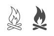 © arpan dalimunthe - fire sign vector, campfire, balefire icon set