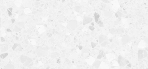 Abstract white and gray terrazzo flooring texture polished stone pattern old surface marble for background. Wall terrazzo texture gray and black of stone granite white background.