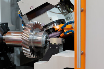 Wall Mural - industrial CNC gear grinding machine close up