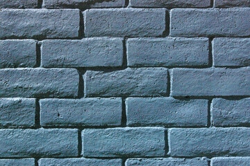 Brick wall painted in blue